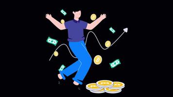 Bitcoin Millionaire Motion Graphic Alpha Channel and 4K Resolution video