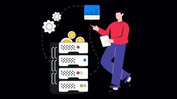 Bitcoin Server Motion Graphic Alpha Channel and 4K Resolution video