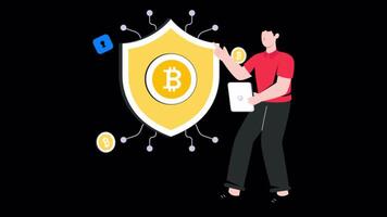 Crypto Security Motion Graphic Alpha Channel and 4K Resolution video