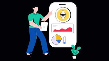 Ethereum Analysis Motion Graphic Alpha Channel and 4K Resolution video