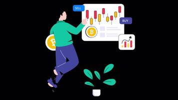 Bitcoin Market Motion Graphic Alpha Channel and 4K Resolution video