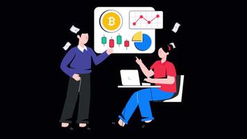 Crypto Analysis Motion Graphic Alpha Channel and 4K Resolution video
