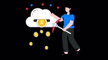 Cloud Mining Motion Graphic Alpha Channel and 4K Resolution video
