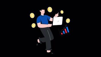 Bitcoin Increase Motion Graphic Alpha Channel and 4K Resolution video