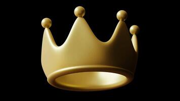 A stunning golden crown gracefully rotates, capturing the essence of royalty and elegance. The animation highlights intricate details and glossy textures, creating a mesmerizing visual experience video
