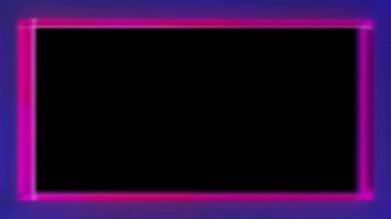 Animated neon border on a black background. The design offers a captivating, modern aesthetic, perfect for creative projects or digital art. Copy space in the middle. video