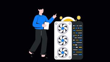 Cpu Mining Motion Graphic Alpha Channel and 4K Resolution video