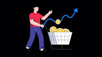 Bitcoin Profit Motion Graphic Alpha Channel and 4K Resolution video