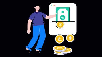 Crypto Conversion Motion Graphic Alpha Channel and 4K Resolution video