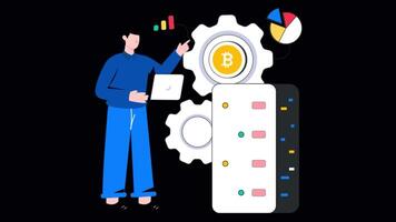 Cryptocurrency Platform Motion Graphic Alpha Channel and 4K Resolution video