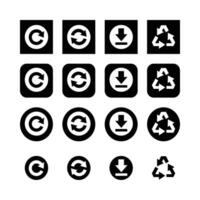 Icons For Web Design And Mobile App Development Featuring Recycle Reload And Download vector