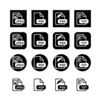 File Format Icons Graphics Collection Jpeg Pdf Txt Versatile Design Elements vector