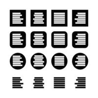 Collection Of Black And White Text Alignment Icons For User Interface Design Applications vector
