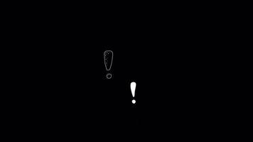 Exclamation Mark Symbols. Seamless Loop on Transparent Background video