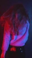 Abstract Dance Performance in Colored Lights Red Blue Mood video