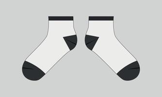 Socks technical drawing template isolated on grey background vector
