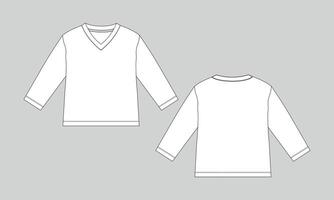 The front and back of a white shirt vector