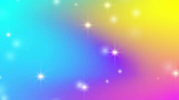Abstract kawaii unicorn style colorful texture pastel gradient with sparkling stars background. video