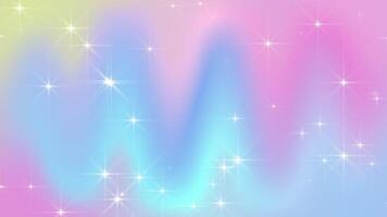 Abstract colorful texture pastel gradient with sparkling stars. kawaii unicorn style background. video