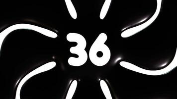 Black And White Background Animation With Number 36 video