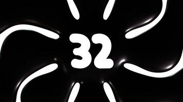 Black And White Background Animation With Number 32 video