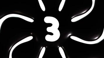 Black And White Background Animation With Number 3 video