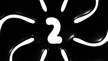 Black And White Background Animation With Number 2 video
