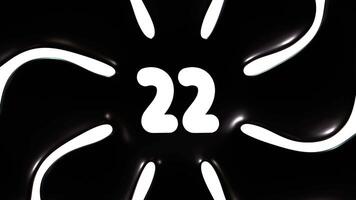 Black And White Background Animation With Number 22 video