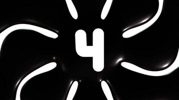 Black And White Background Animation With Number 4 video