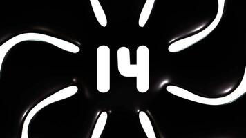 Black And White Background Animation With Number 14 video