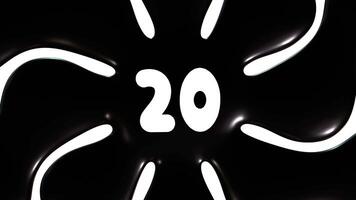 Black And White Background Animation With Number 20 video