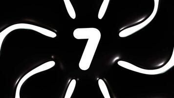 Black And White Background Animation With Number 7 video