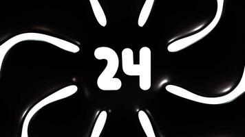 Black And White Background Animation With Number 24 video