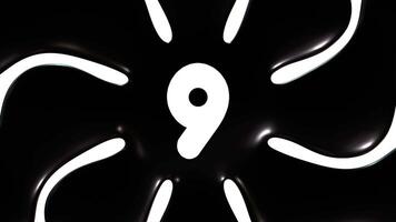 Black And White Background Animation With Number 9 video