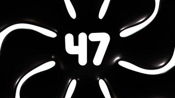 Black And White Background Animation With Number 47 video