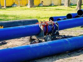 Pipe line connection with flange.. photo