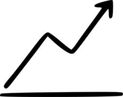 A graph line going up in a black and white drawing vector