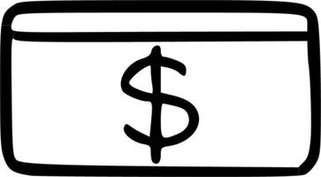 A black and white image of a dollar sign vector