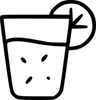A glass of lemonade with a slice of lemon vector