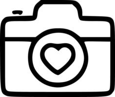 A camera with a heart in the middle vector