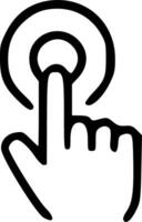 A black and white hand pointing to a button vector