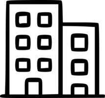 A black and white drawing of a building vector