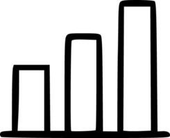 A graph of three tall buildings with a line vector