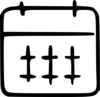 A calendar with four crosses on it vector