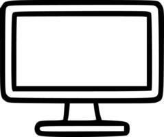 A black and white computer monitor with a white background vector