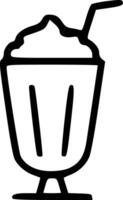 Milkshake icon with straw and drink vector