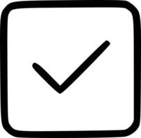 Check mark icon in a square frame vector