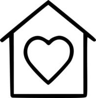 A house with a heart in the middle vector