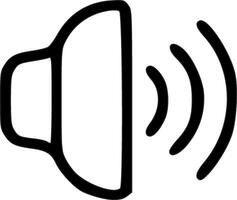 A black and white icon of a speaker vector