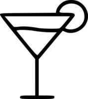 A martini glass with a slice of lemon in it vector